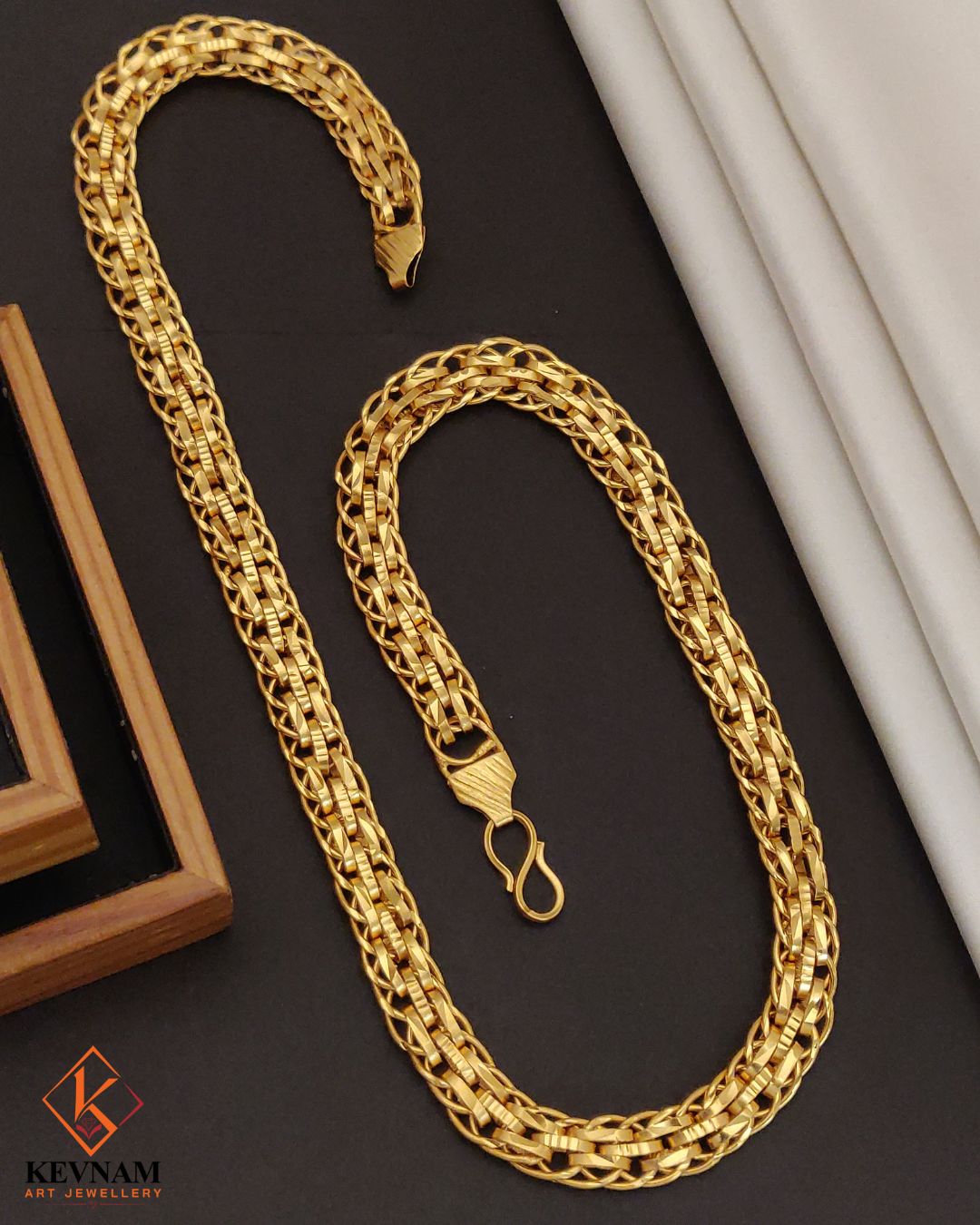 Triple Layer Wheat Link Designer Chain for Men.