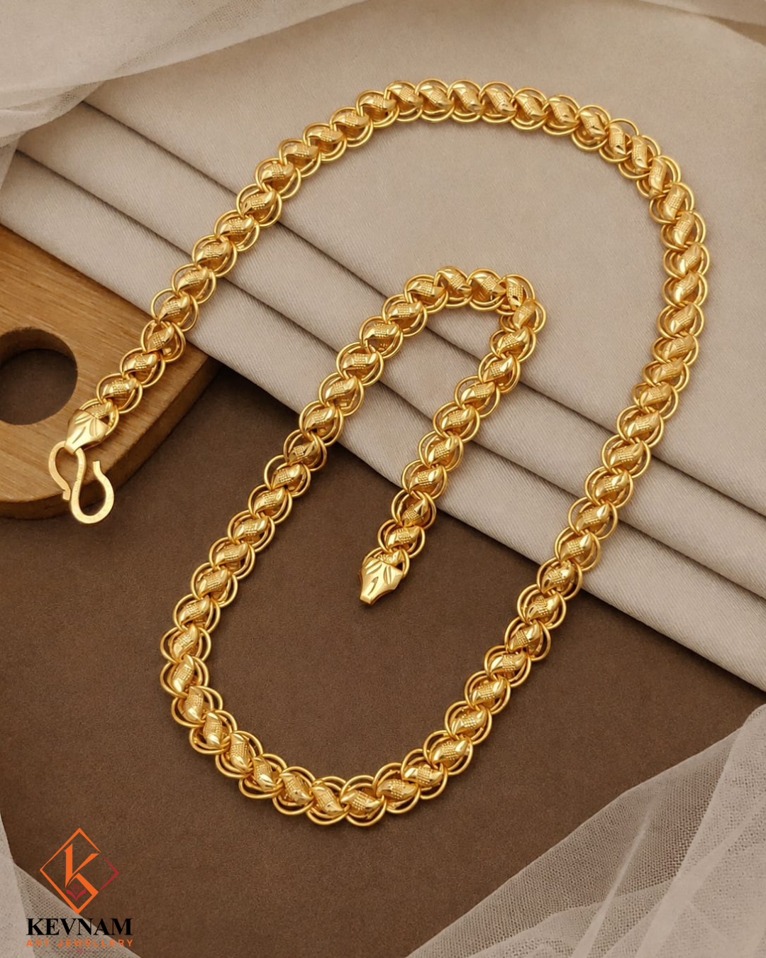 Edge of Luxury Gold Design Lotus Big size Koyli Chain for men's.