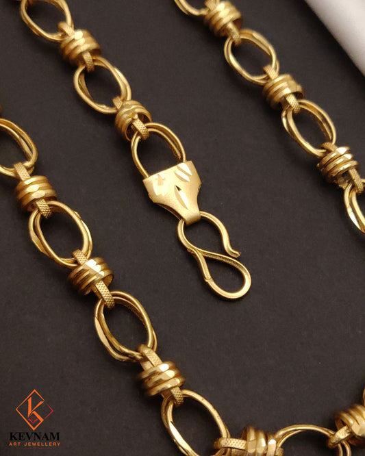 New Heavy Micro Gold Platted Joint Ring Into Pop Design Chain For Men.