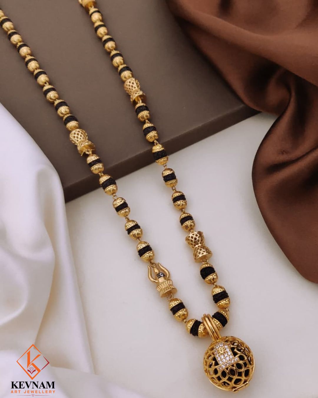 Royal Black Bead Designer Mala for Men