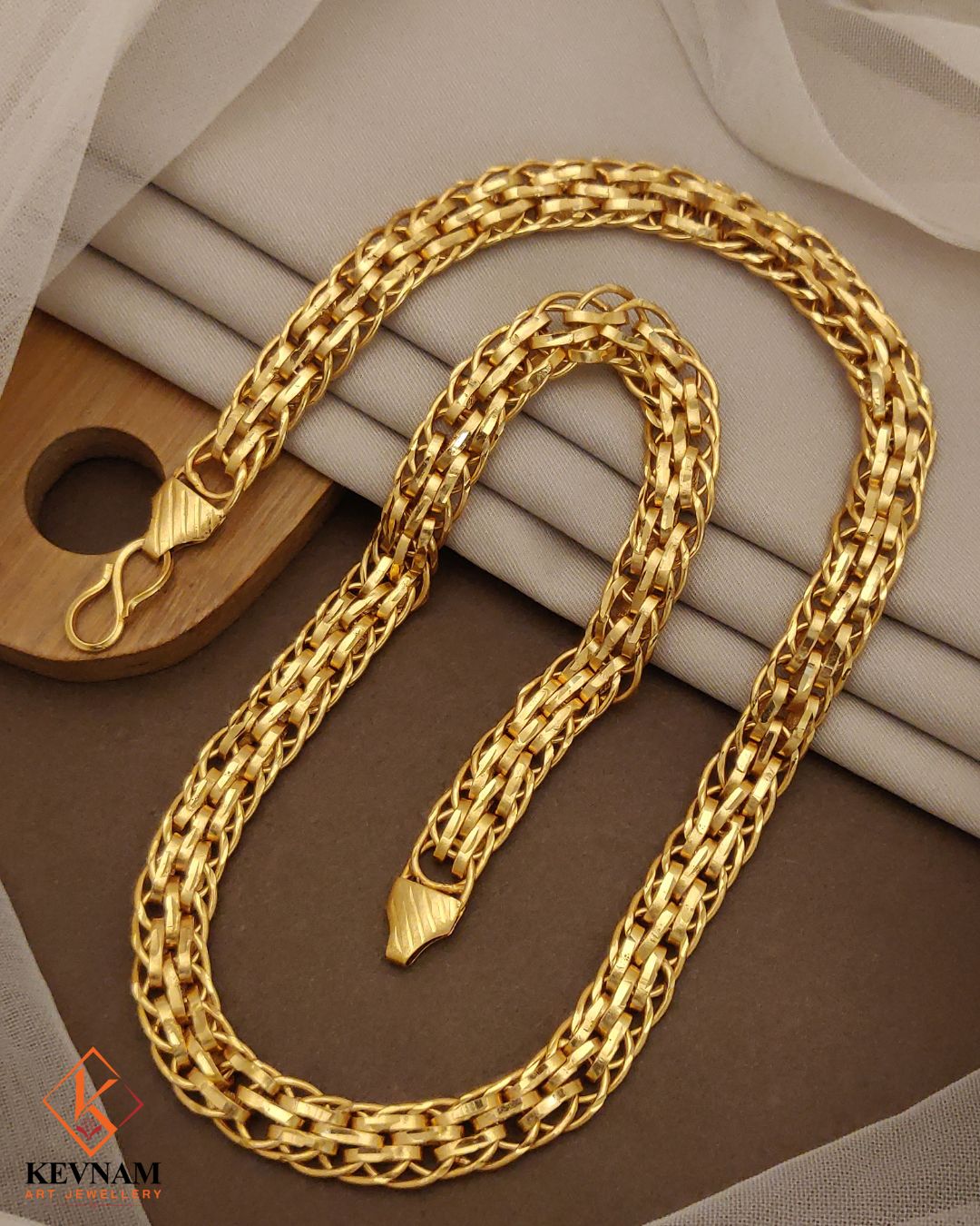 Triple Layer Wheat Link Designer Chain for Men.
