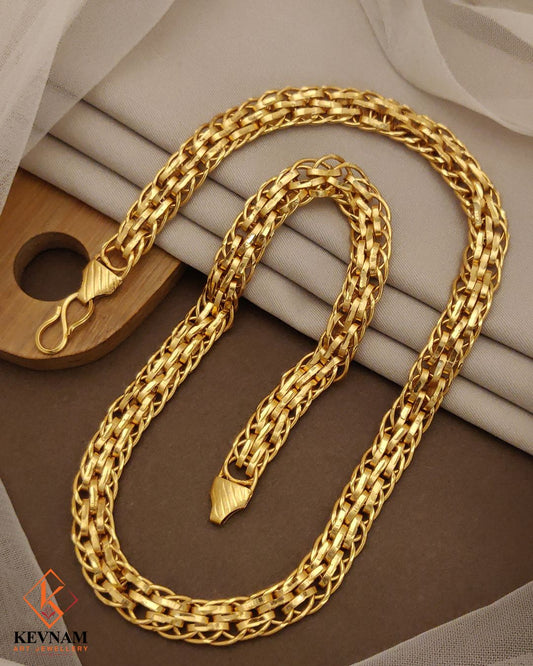 Triple Layer Wheat Link Designer Chain for Men.