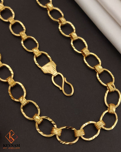 New Heavy Micro Gold Platted Joint Ring Into Pop Design Chain For Men.
