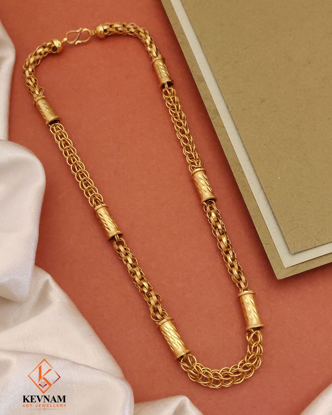 Gold Plated Royal Cylinder Link Chain for Men.