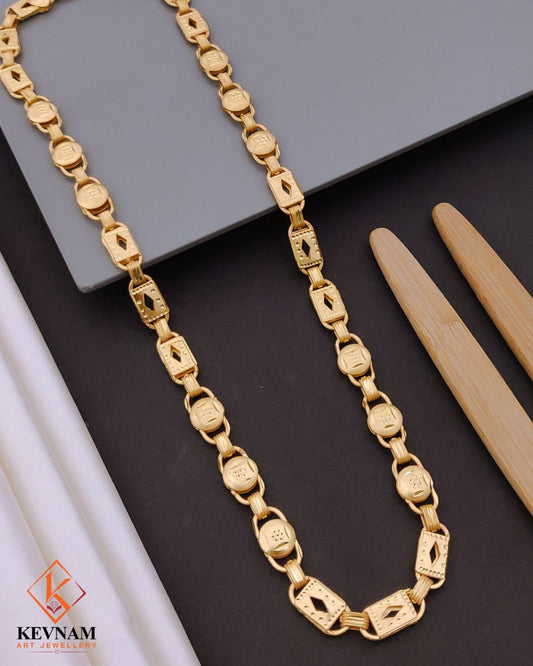 New Gold Plated 2 In 1 Latest Design Nawabi Chain for Men