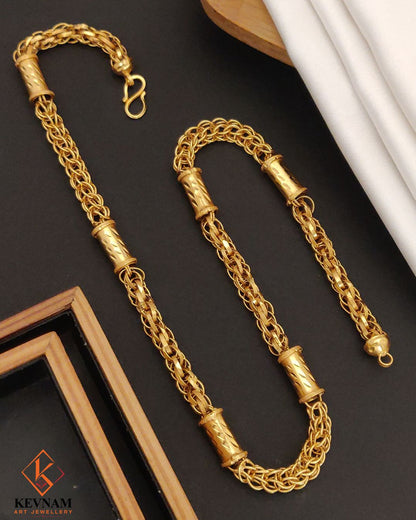 Gold Plated Royal Cylinder Link Chain for Men.