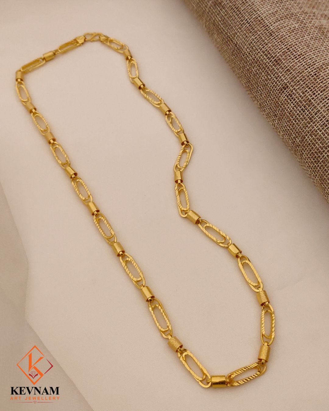 New Classical Gold Plated Kadi With Pipe Design Chain for Men