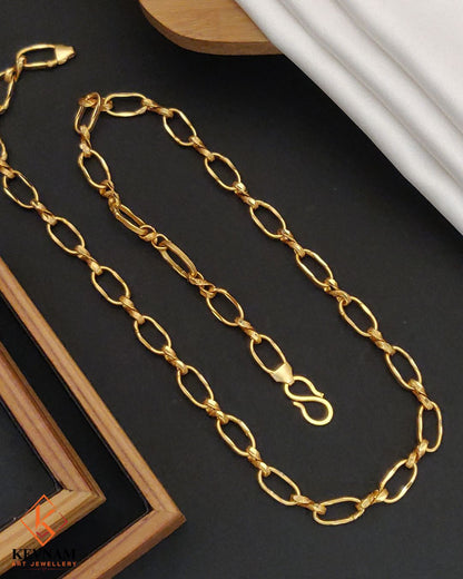 Royal Oval Link Gold Plated Chain for Men