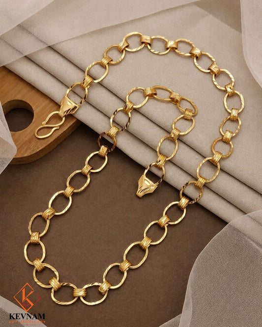 New Heavy Micro Gold Platted Joint Ring Into Pop Design Chain For Men.